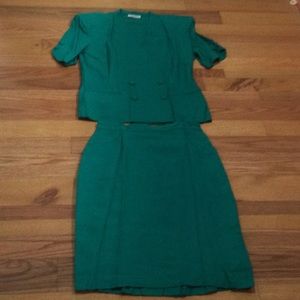 Christy Girl Vintage Green Skirt Set, size 10, rayon.  Excellent condition.